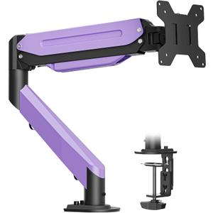 Suptek Monitor Mount Gas Spring Monitor Arm Desk Mount Fully Adjustable Fits 17-35 inch Monitors Weight Capacity up to 24.25 lbs, Black+Purple