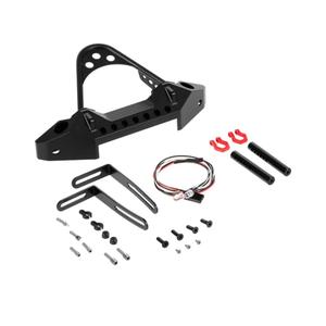 Rc Bumper Models For Trx-4 For Axial For Scx10 II 90046 III AXI03007 1/10 Metal Front Bumper With Light RC Crawler Track Upgrade Accessories(Black)
