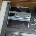 Vaunn Medical Pneumatic Adjustable Overbed Bedside Table with Wheels (Hospital and Home Use) (Black)