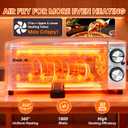 Anatole Electric Pizza Oven Indoor Air Fryer 12" 1800W Stainless Steel Countertop Pizza Maker Convection Cooker Time Temperature Adjustable with Removable Crumb Tray ETL Certified, 17.2''l * 14.6''w * 7.3''h