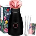 Colorfarm Facial Steamer Nano Ionic: Face Steamer Deep Cleaning Unclogs Pores - Humidifier Warm Hot Mist Home Sauna Spa for Women Men Sinuses Moisturizing (5 Piece set, Black Rose Gold)