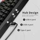 OHY XVX Wired 75% Retro Gaming Keyboard with 2 HUB Ports, M87 Pro Mechanical Keyboard with Customizable Switches, Compact Gamer RGB- Classic Black