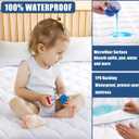 Twin XL Size Quilted Fitted Mattress Pad, Waterproof Breathable Cooling Mattress Protector, Stretches up to 21 Inches Deep Pocket Hollow Cotton Alternative Filling Noiseless Mattress Cover