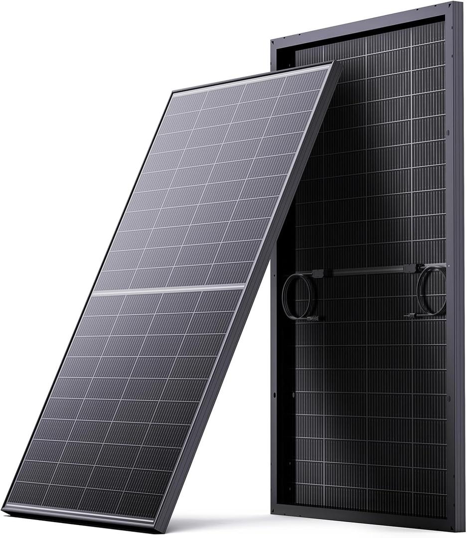 N-Type 16BB 200W Bifacial One Solar Panel, 200 Watt Solar Panel 12V, 25% High Efficiency Monocrystalline PV Module for RV Camper Marine Home Rooftop Power Station Off-Grid Systems (1 Pack 200W)