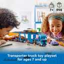 LEGO City Car Transporter Truck with Sports Cars Building Toy Set - Semi Truck Toy with Carrier & Trailer for Boys & Girls, Ages 7+ - Gift Idea for Kids - 60408