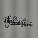 Ferraycle Wall Sign Bless Our Home Metal Decor Black Metal Wall Decorations for Bedroom Bless Our Home Word Art for Entryway Living Room Kitchen