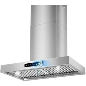 30 inch Range Hood Wall Mount, 1200 CFM with 4-Speed Gesture Sensing & Touch Control, Stainless Steel Ducted Kitchen Stove Vent Hoods with 2 LED Lights, Time Setting, Dishwasher-Safe Baffle Filters