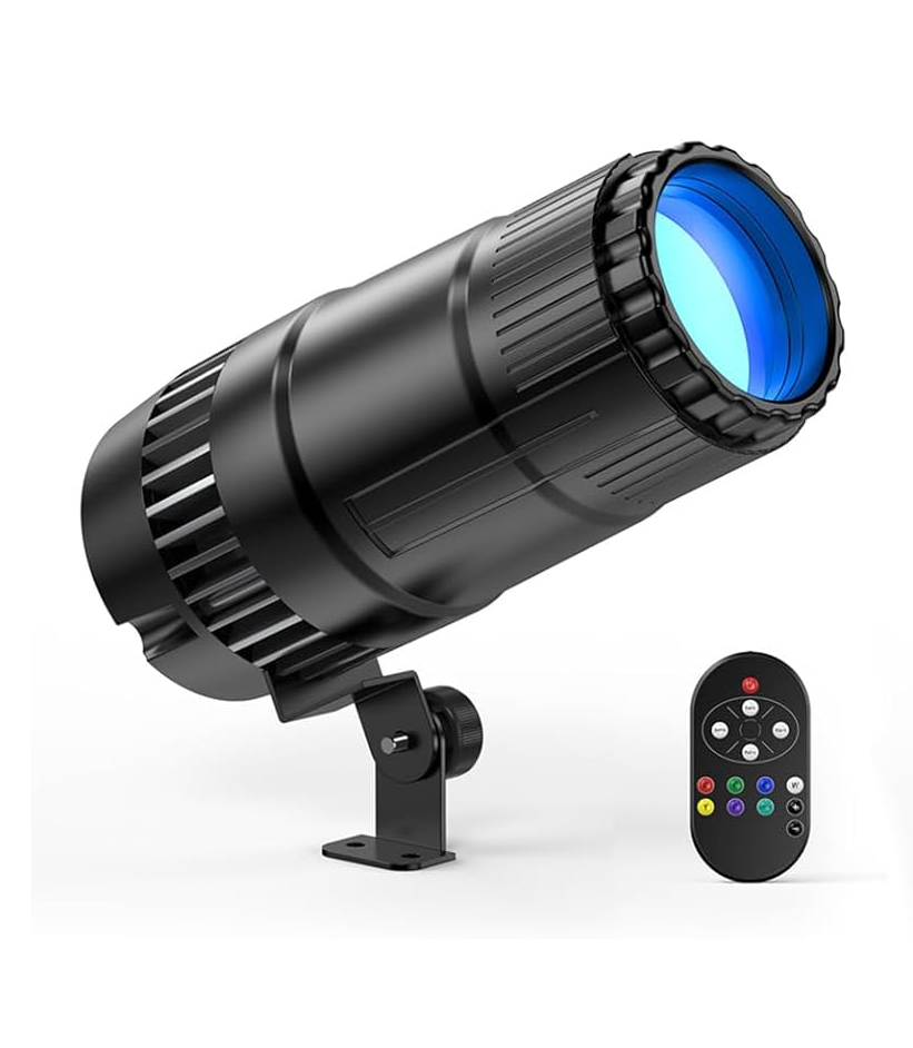 20W Pinspot Light with Remote,RGBWYP+Cyan LED Beam Spot Lights,Ultra Bright Mirror Disco Ball Spotlight Stage Light for DJ Disco Party Bar Club Show Wedding Children's Theater