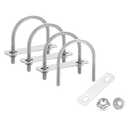 uxcell 4 Set 1-7/8" Inner Wide Round U Bolts, 2-5/8" Length 304 Stainless Steel U-Bolts with Flange Hexagon Nuts, Frame Plates for Trailer, Automotive, (48mm W x 66mm L)