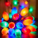 Vintage C9 LED Christmas Lights Outdoor, 50FT Multicolor Christmas String Lights with 50 Colorful Bulbs, Connectable Waterproof Lights for Christmas Tree Roofline Garden Patio Backyard Decoration
