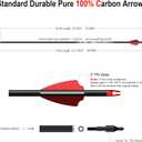 32" Pure Carbon Archery Arrows Spine 300 350 400 Removable Tips