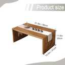 Japanese Floor Table, Bamboo Folding Coffee Table for Sitting on The Floor, No Assembly Small Low Tables for Dinning Tea Room, Zen Living Room(Brown, 80CM)