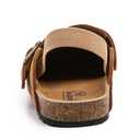 Toddler Suede Clogs with Strap Kids Suede Clogs Slippers Adjustable Straps for Boys Girls Indoor & Outdoor Slip-on Kids Shoes Brown (Brown)