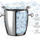 Ice Bucket, Large Ice Bucket for Parties, 5L Portable Stainless Steel Wine Buckets with Handle for Champagne, Beer, Cocktails, Indoor, Outdoor, Camping, Picnic(Silver)