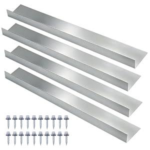 Bueyfolt 4FT Rain Diverter for Roof, Stainless Steel Rain Diverter for House Shingle, Nails Included, Protect Roof from Rain, 4PCS