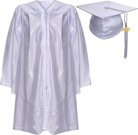 Newrara Unisex Shiny Kindergarten Graduation Gown Cap with Tassel