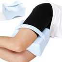 Knee Pillow for Side Sleepers, Leg Pillow for Sciatica, Back, HIPS, Knees, Joints Pain Relief,Pillows for Between Legs While Sleeping Spine Alignment Support & Relieves Pressure,Cooling White
