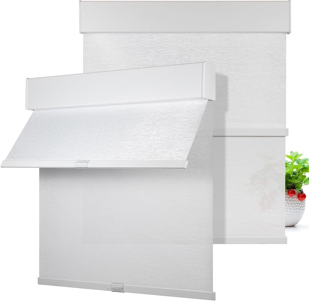 Double Layer Cordless Blackout Roller Blinds – 35"x72" Light Blocking Window Shades, Heat Insulating Thermal Curtains, Easy Install Privacy Filter for Bedroom, Living Room, Office, White