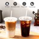 EUHOMY 100 Pack 16oz Clear Plastic Cups with Lids and Straws, Bulk Disposable Coffee Cups, BPA-Free Food Safe Takeaway Cups for Iced Coffee, Smoothies & Cold Drinks