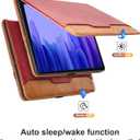 Case for Samsung Galaxy Tab A7 10.4 Inch 2020 (SM-T500/T505/T507) - PU Leather Folio Stand Case with Hand Starp and Pocket, Auto Wake/Sleep Smart Tablet Cover, Red
