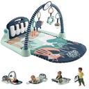Fisher-Price Baby Playmat Kick & Play Piano Gym with Musical and Sensory Toys for Newborn to Toddler, Navy Fawn