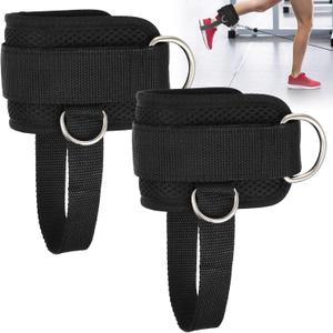 Andibro 2 Pack Ankle Straps for Cable Machine, Glute Kickback Leg Extension D-Ring Ankle Cuffs Attachment for Lower Body Workouts Men Women