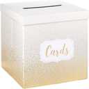 Hallmark 10" Elegant Card Receiving Box (Pearl and Gold Dots) for Weddings, Graduations, Retirements, Birthdays, Open Houses, Anniversaries