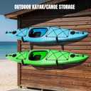 4 Pack Kayak Wall Mount Rack, Heavy Duty 120 LBS Garage Storage Hooks, 15 Inch Wide Utility Hangers for Canoe, SUP, Surfboard, Ladders, Lumber & Tools (Black)