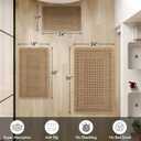 MIULEE Set of 2 Waffle Bathroom Rugs, Boho Bath Rug Super Absorbent, Non Slip Washable Ultra Soft Rubber Backed Shower Bath Mats for Floor, Tub, Shower, Looped Design, Brown, 18x30 Inch
