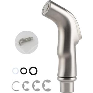 Universal Kitchen Sink Spray Attachment, Sink Side Sprayer Head Replacement Compatible with Oakbrook/Delta/Moen/Kohler/Glacier Bay Faucets, Pull Out Nozzle Head, Brushed Nickel