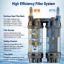 hygger Fish Tank Filter 120GPH, 8.5W Hang on Back Aquarium Filter with Multi-Stage Filtration for Up to 20 Gallon Fish Tank, Quiet HOB Filter for Freshwater & Saltwater Aquariums