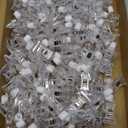 Colarr 100 Pcs Double Sided Sign Clips Sign Display Mini Clip Clear Adjustable Rotatable Merchandise Clip-on Holder Swivel Plastic Price Tag Clamp Holder Stand for Label Clothing Cards Retail