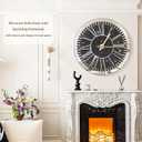 Wall Clock Large Black Crystal Diamond Mirror Wall Clocks Round Wall Clock Battery Operated Modern Wall Clocks for Living Room Decor, 20 inches