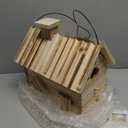 STARSWR Bird House Outside,Outdoor Bird Houses, Natural Wooden Bird Hut Clearance 2 Hole Bluebird Finch Cardinals 2 Rooms Hanging Birdhouse for Garden Viewing