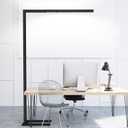 STERREN 77" LED Floor Lamp, 7350LM Dimmable Eye-Care Standing Piano Lamp, 70W Modern Tall Reading Light Bright Lighting for Office Living Room Bedroom, 4000K Natural Daylight - Black