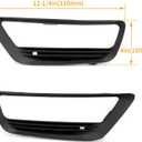 HECASA Fog Light Trim Bezel Black Driver Passenger Side Compatible with 2013-2015 Honda Accord Sedan Replacement for HO1038111 71112T2AA10 (Pair)