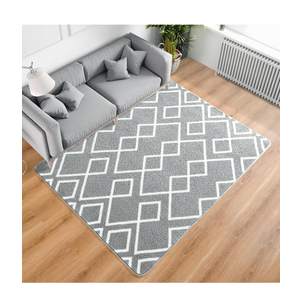 Toneed Geometric Area Rugs Memory Foam Carpet, 4 x 6 Feet Gray Washable Shag Rug Modern Low Pile Moroccan Rug for Bedroom Living Room Dorm Nursery Kids Room Home Decor