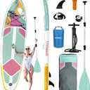 Paddle Board, Inflatable Stand Up SUP Paddle Boards for Adults & Youths of All Skill Levels, Wide & Non-Slip Deck Design Blow Up Paddleboards with Premium Accessories & Storage Bag