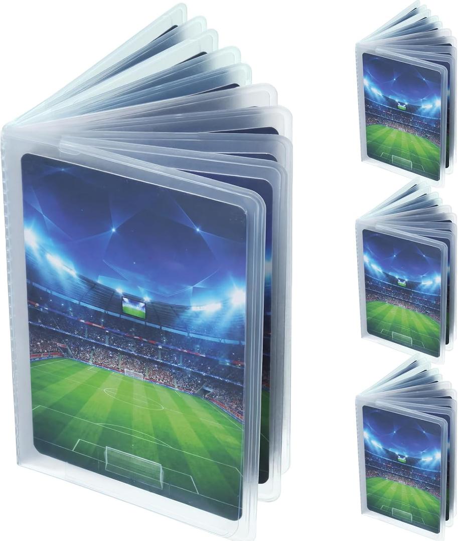 Chivao 4 Packs Wallet Insert Plastic Credit Card Holder Wallet Credit Card Sleeves for Photo Insert for Bifold or Trifold(10 Pages)