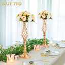 10 Pcs 19.3 inches Tall Crystal Flower Stand Wedding Road Lead Tall Flower Holders Centerpiece Crystal Flower Chandelier Metal Flower Vase for Reception Tables Wedding Supplies