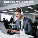 Earbay Wireless Headset with Mic for Work, 6.0 Bluetooth Headset with AI ENC Mic(Noise Cancelling & Flip Mute), 2.4Ghz/USB Dongle Wireless Headphones for Office/PC/Call Center/Computer/Laptop/Teams