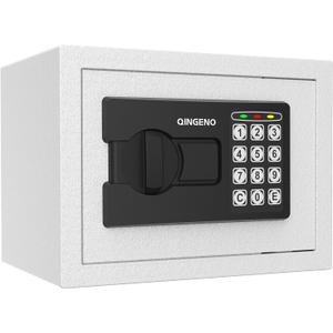 Mini Safe with Digital Electronic Security Keypad, Wall or Cabinet Safe for Home/Office/Travel/Business Use, White, LT-208-EWE