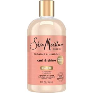 SheaMoisture Curl and Shine Coconut Shampoo Coconut & Hibiscus for Curly Hair Paraben Free Shampoo 13 oz