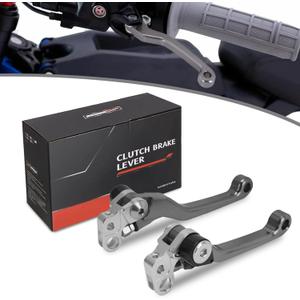 JFG RACING Brake Levers for Surron Light Bee,CNC Foldable Adjustable Handle Bar Levers Replacement for Dirt Bike Surron Light Bee X and S/X160/X260-Grey (Titanium)