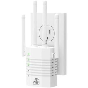 WiFi Extender Supports 105 Devices, 1.2Gbps Home Signal Booster,WiFi Extender Signal Booster with Dual Band 5GHz/2.4GHz, WiFi Booster Up to 12880 Sq.ft, EasyMesh Compatible, One Ethernet Port