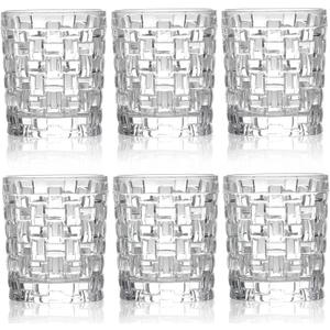Dicunoy 6 Pack Juice Drinking Glasses, 8 oz Water Glasses with Heavy Base, Crystal Small Beverage Cups for Soda, Water, Milk, Whisky, Beer, Cocktail