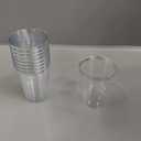 I00000 100 Pack 12 oz Silver Plastic Cups, Silver Rimmed Disposable Cups, Party Wine Glasses Cocktail Glasses Premium Cups with Silver Rim, 12 Ounce Plastic Tumblers For Party
