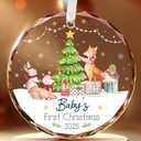 Glass Ornament Babys First Christmas 2025  Glass Holiday Tree Decoration & Keepsake, Newborn Gift for Boys or Girls, Elegant Christmas Decor for New Parents and Families