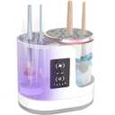 Electric Makeup Brush Cleaner & Dryer-Fast, Makeup Brush Cleaner Machine, 3 In 1 Efficient Brush Cleaning, Drying, and Sanitizing for Flawless, Hygienic Makeup Application (White)