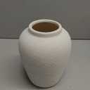 White Ceramic Vase Rustic Modern Farmhouse Vase for Home Decor, Decorative Flower Vase for Pampas Grass, Flowers, Living Room, Office Decor Table Centerpiece Shelf Bookshelf Decoration, 10" (Large)